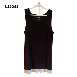 LOGO Layers Tank By Lori Goldstein With Lace Hem. Size 2X